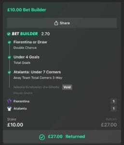 Community winning betslip from Immenso Tips