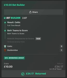 Community winning betslip from Immenso Tips