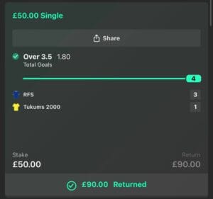 Community winning betslip from Immenso Tips