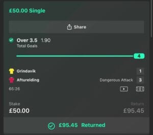 Community winning betslip from Immenso Tips