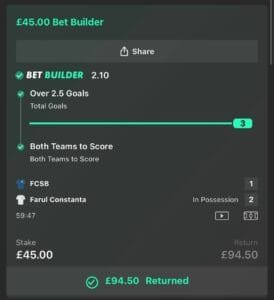Winning betslip from Immenso Tips