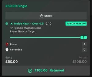 Winning betslip from Immenso Tips