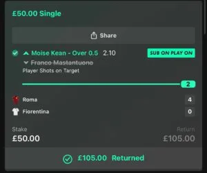 Winning betslip from Immenso Tips