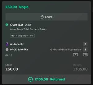 Winning betslip from Immenso Tips