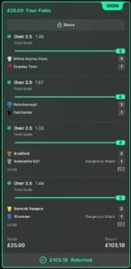 Winning betslip from Immenso Tips
