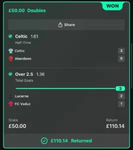 Winning betslip from Immenso Tips